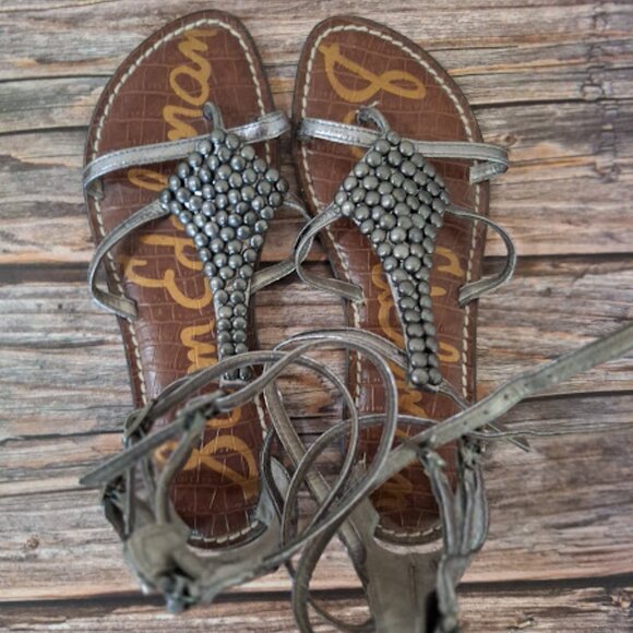 Sam Edelman Ginger beaded gladiator sandals size womens 6 - Picture 3 of 5